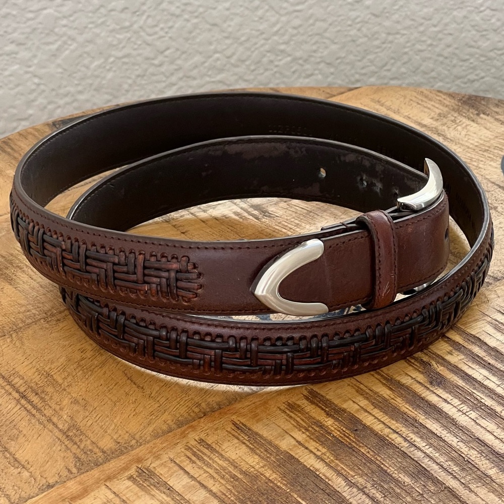 Braided Leather Belt Mens size 38-38